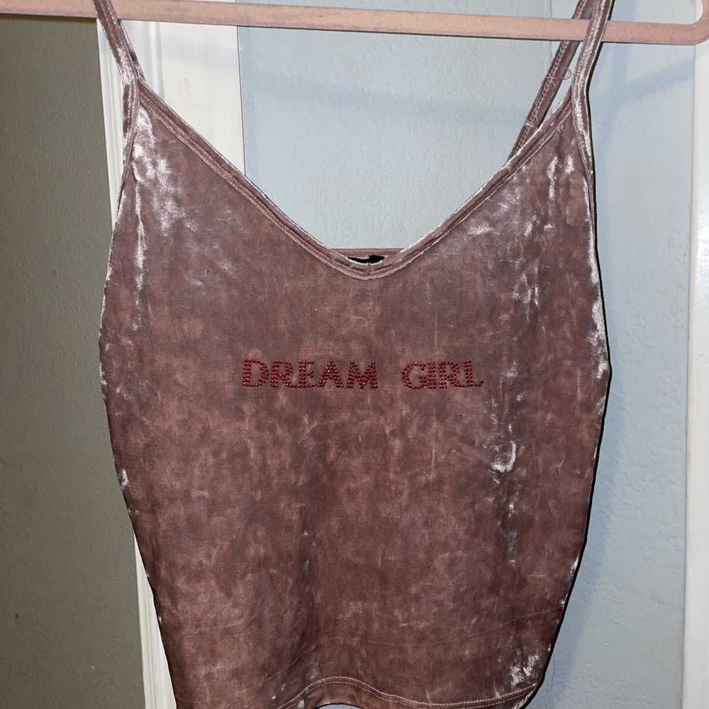 “Dream girl” pink velvet tank